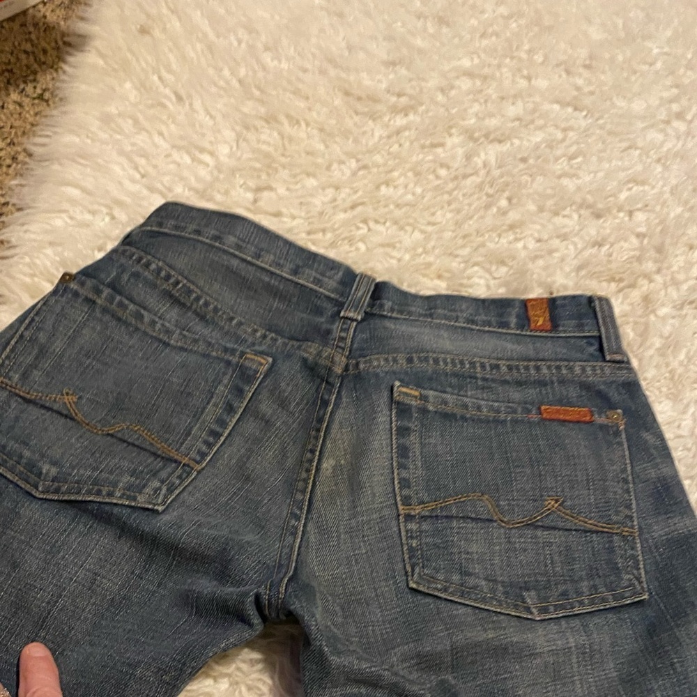 7 For All Mankind Boy Cut Bootcut Denim Jeans Size 27 0303 button fly - Picture 6 of 16